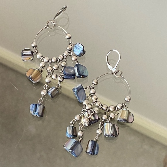 Silver Multi Stone Boho 3 Strand Necklace & Matching Earrings - Picture 8 of 10